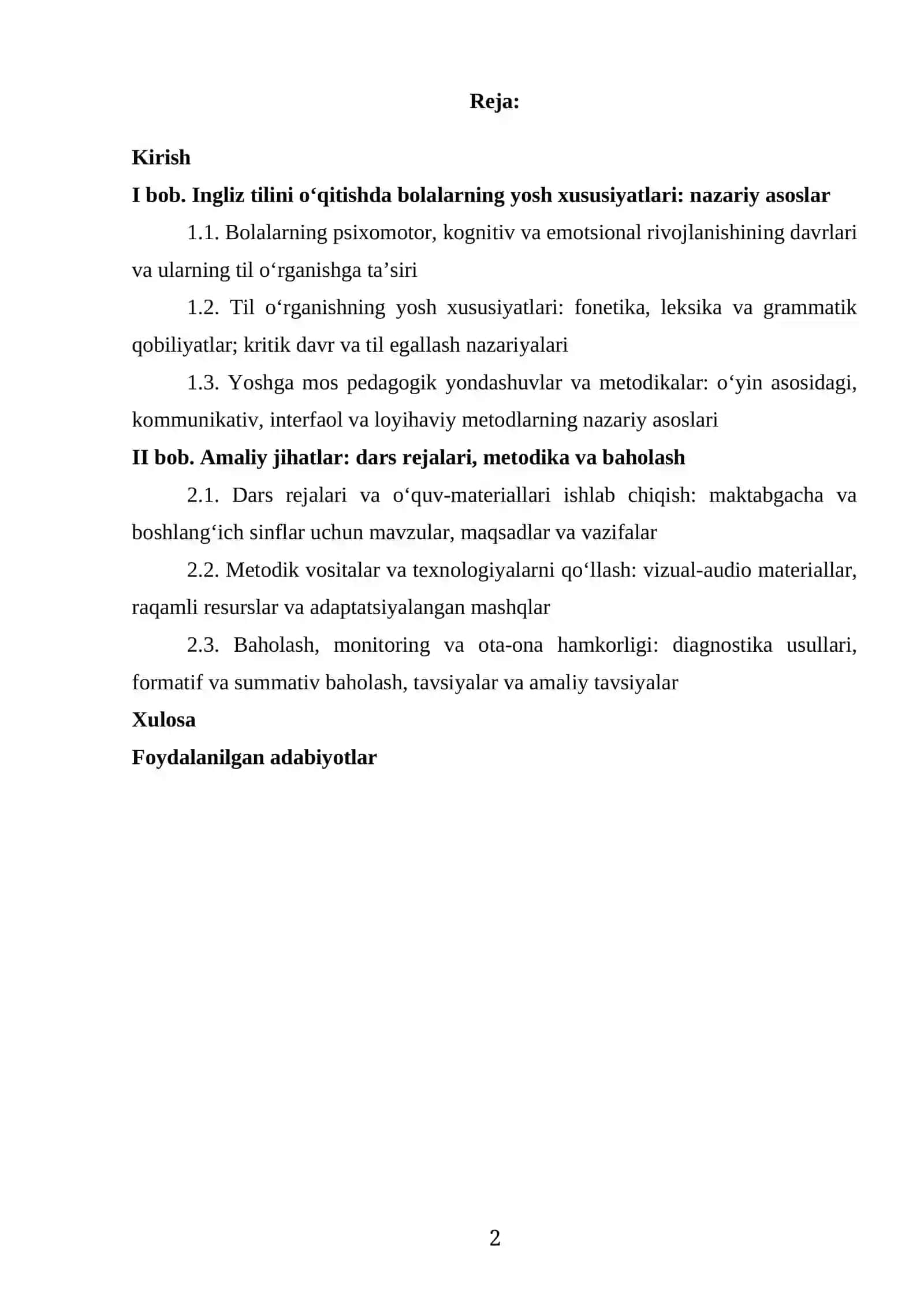 INGLIZ TILINI OʻQITISHDA BOLALARNING YOSH XUSUSIYATLARINI HISOBGA OLISH 2