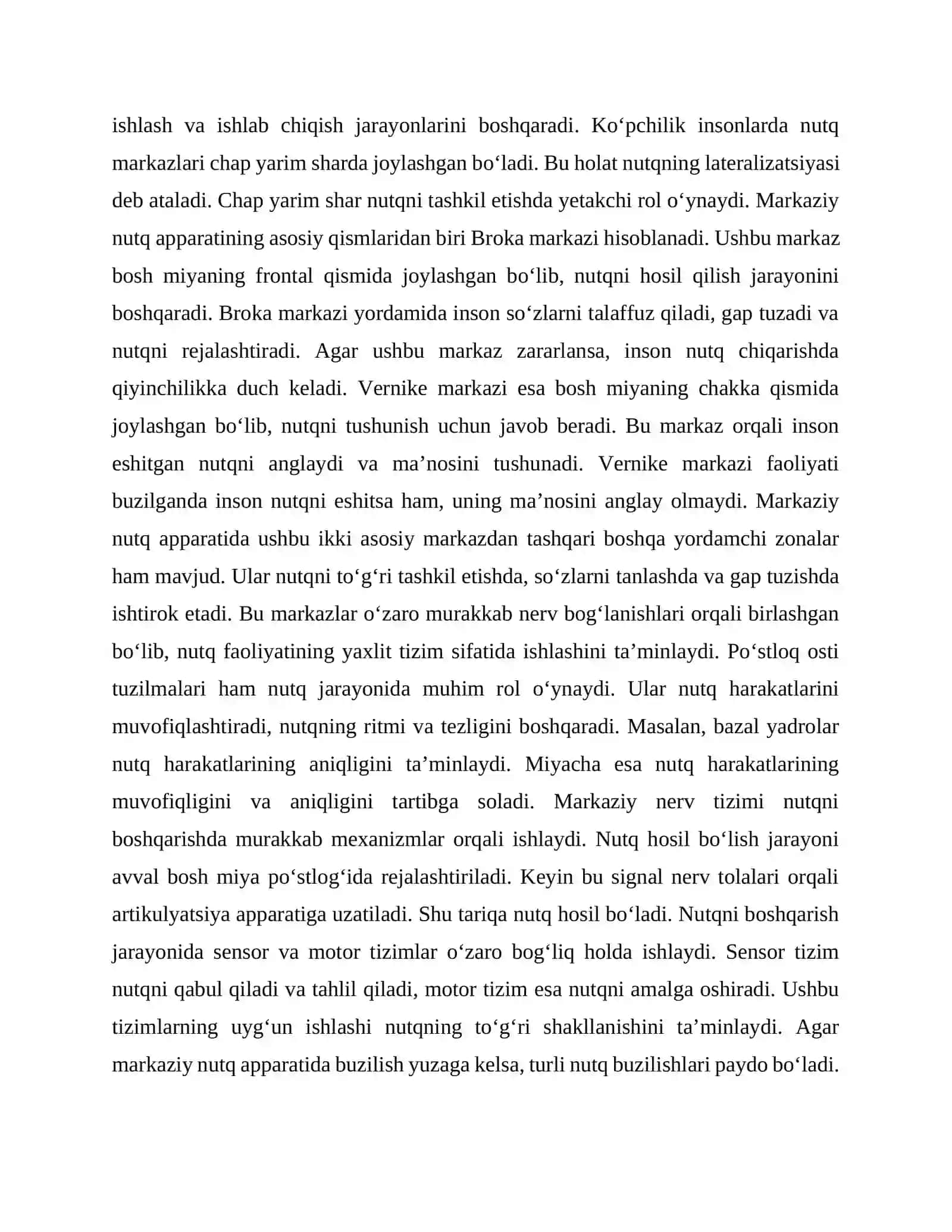 NUTQNING ANATOMIK-FIZIOLOGIK MEXANIZMLARI (MARKAZIY NUTQ APPARATI) 2