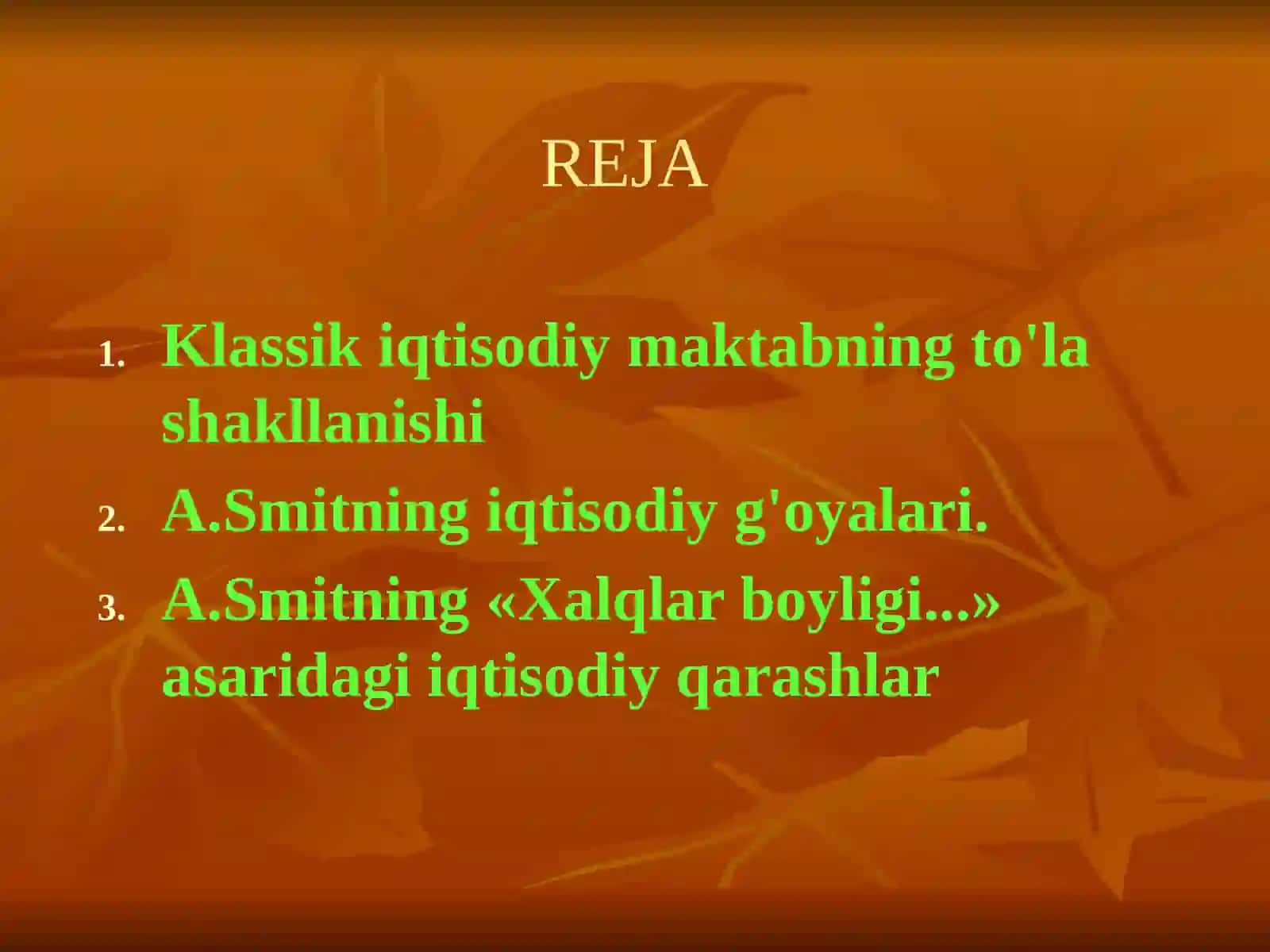 Klassik iqtisodiy maktabning to'la shakllanishi 2