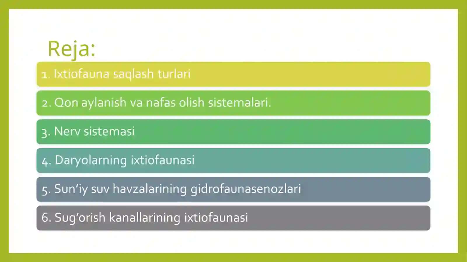 IXTIOFAUNA XILMA XILLIGI VA UNI SAQLASH 2