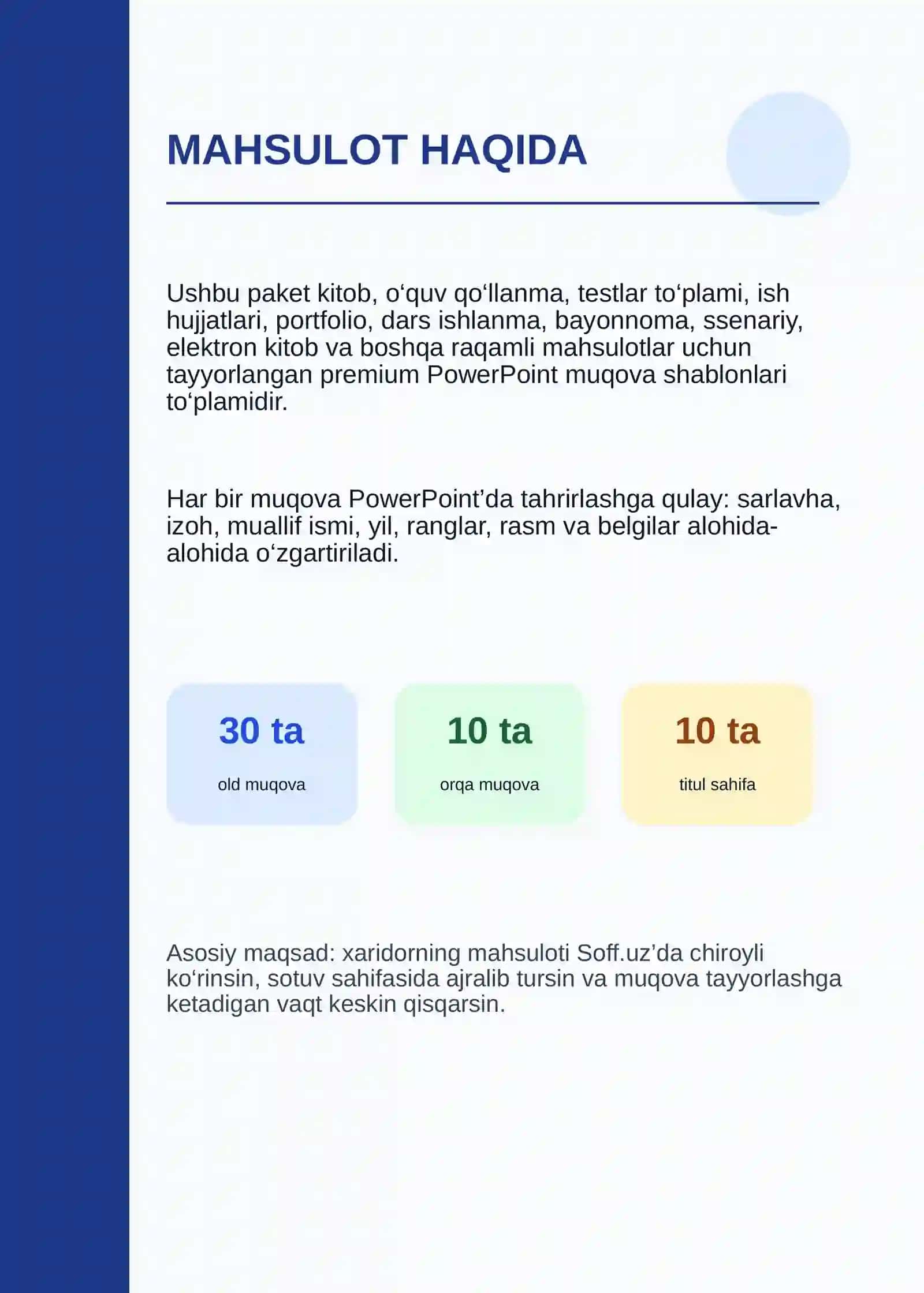 KITOB, QO‘LLANMA VA TEST TO‘PLAMLARI UCHUN 30 TA PREMIUM MUQOVA SHABLONI 2