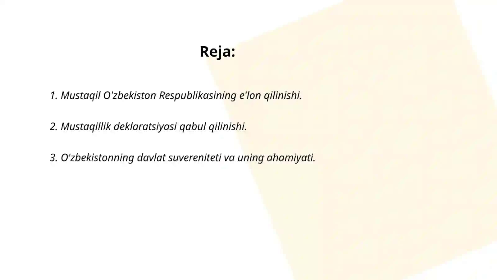 Mustaqil O'zbekiston Reapublikasining tashkil topishi va uning tarixiy ahamiyati 2