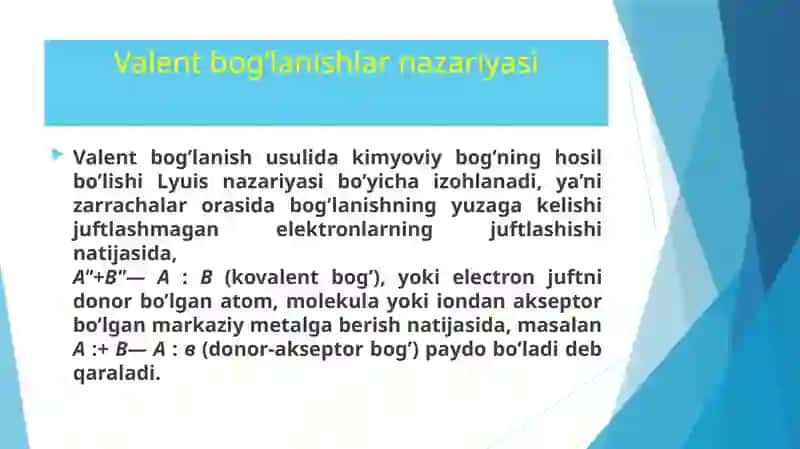 Poling nazariyasini misollar bilan tushuntirish 2