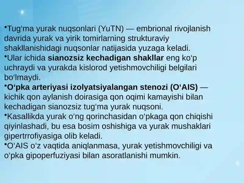 YURAK TUG’MA NUQSONLARI 2