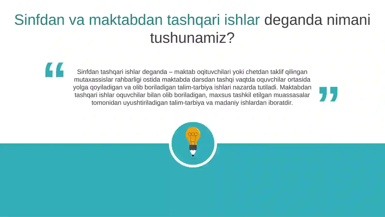 Maktabdan tashqari ishlar 2