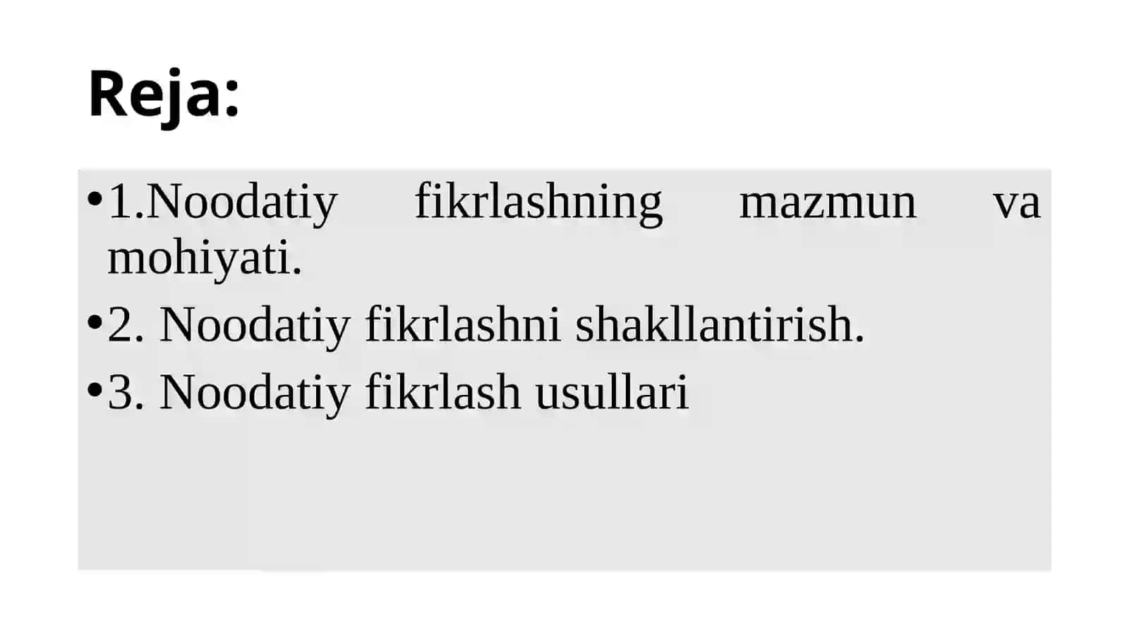 NOODATIY FIKRLASH ASOSLARI(qutichadan tashqarida fikrash) 2