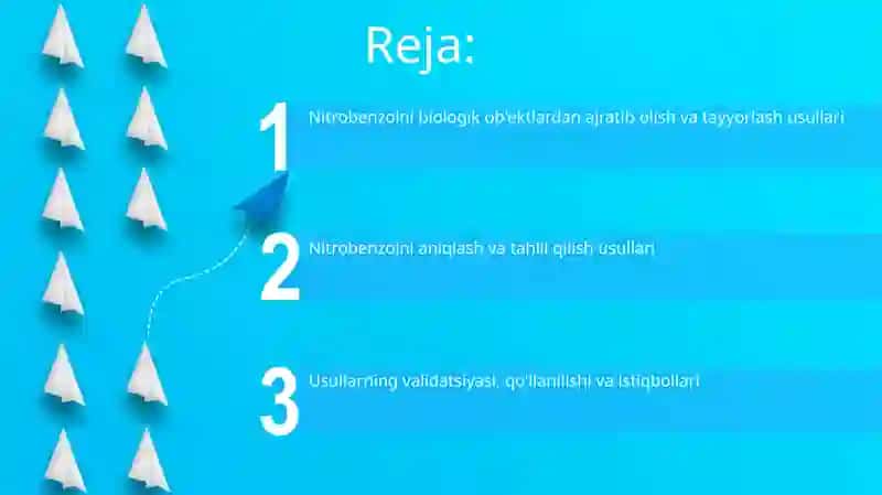Nitrobenzolni biologik ob'ektlardan ajratib olish va tayyorlash usullari 2