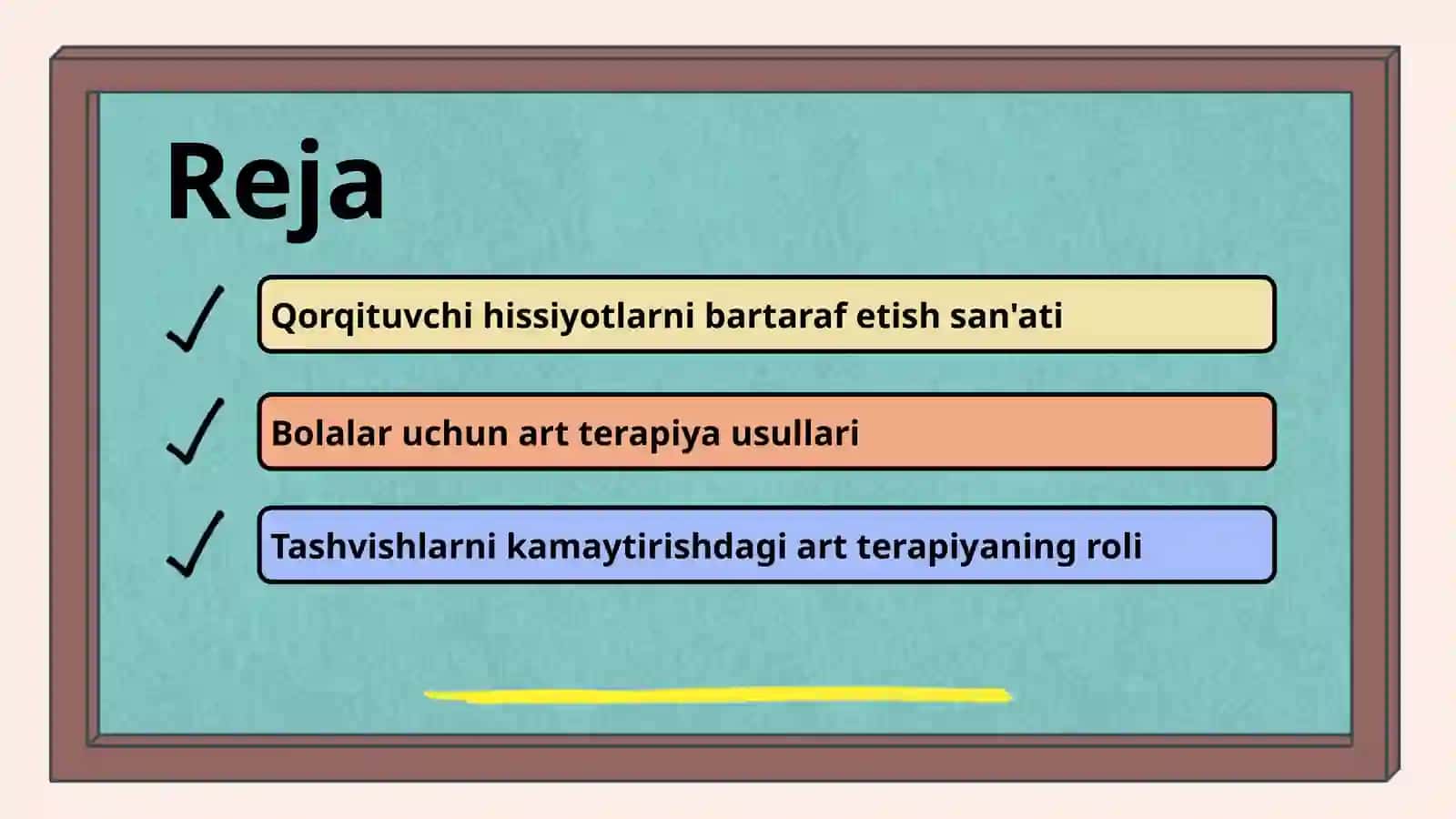 Maktabgacha va boshlang'ich maktab yoshidagi bolalarda qorqiv va tashvishlarni tuzatish uchun art terapiya 2