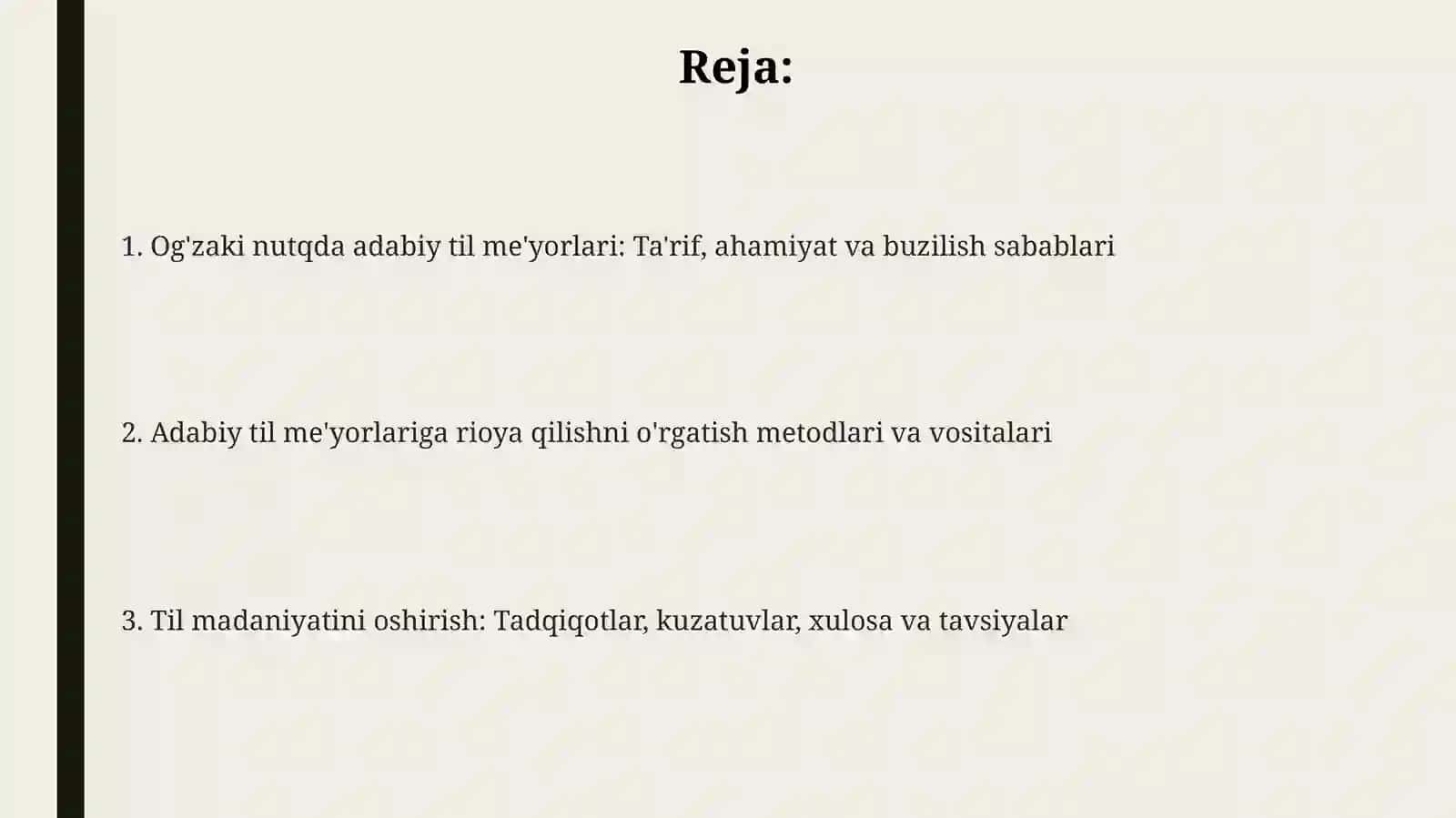 Ogʻzaki nutqda adabiy til me'yorlariiga amal qilish 2