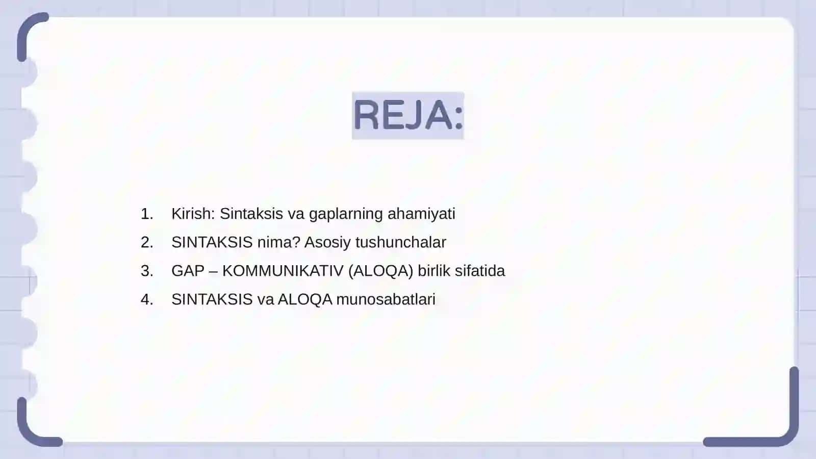 SINTAKSIS. GAP-KOMMUNIKATIV (ALOQA) BIRLIK SIFATIDA 2