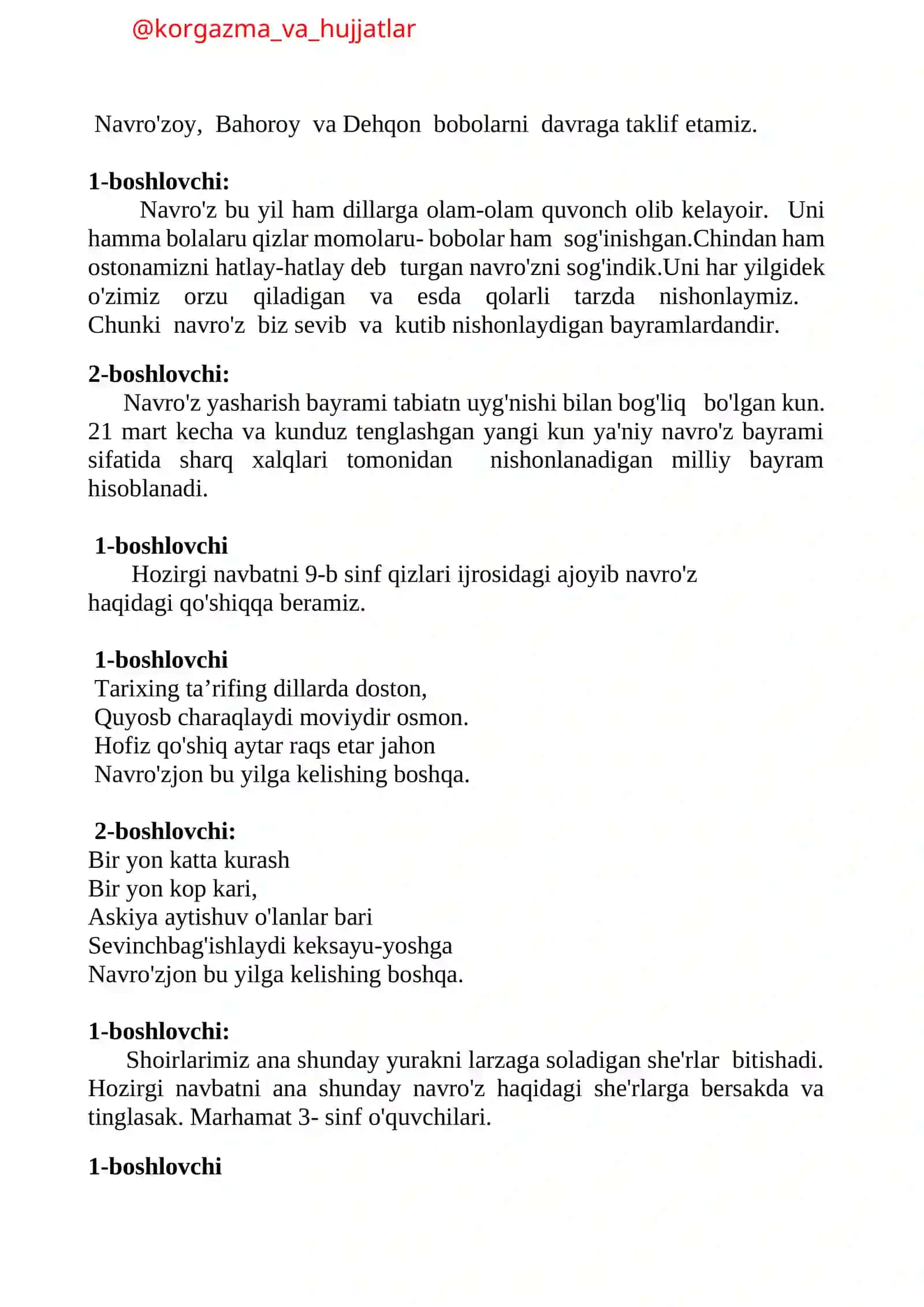 Navro'z bayram tadbiri 2