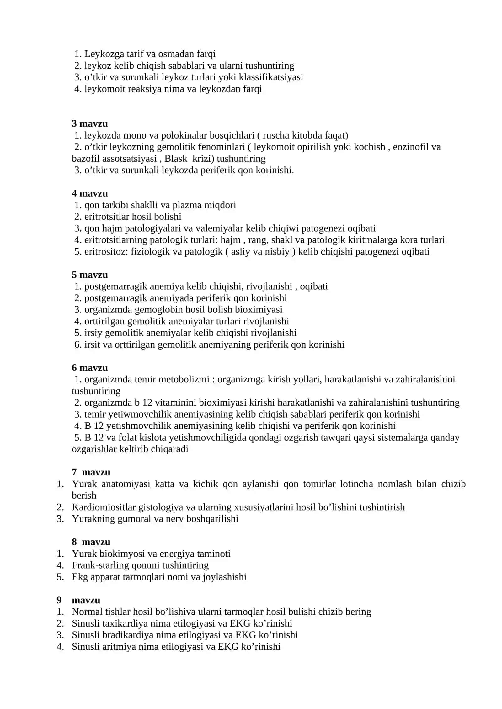 Leykotsitoz va leykopeniyalar 2