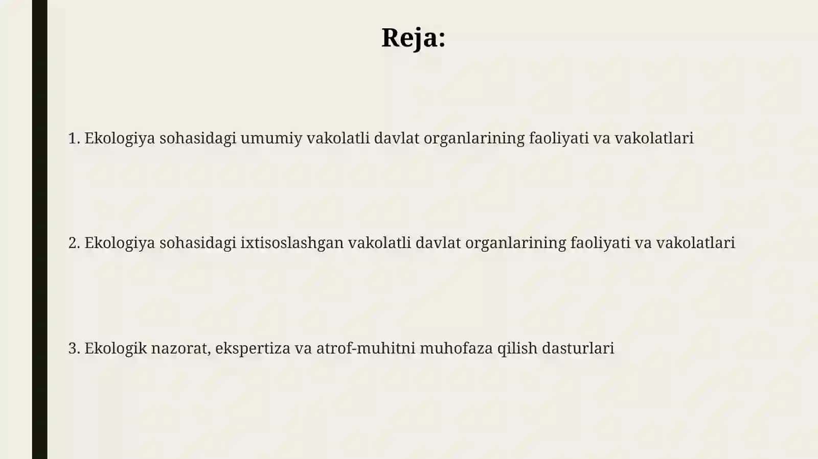Ekologiyasohasidaumumiyvamaxsusvakolatlidavlatorganlarifaoliyativavakolatlari 2