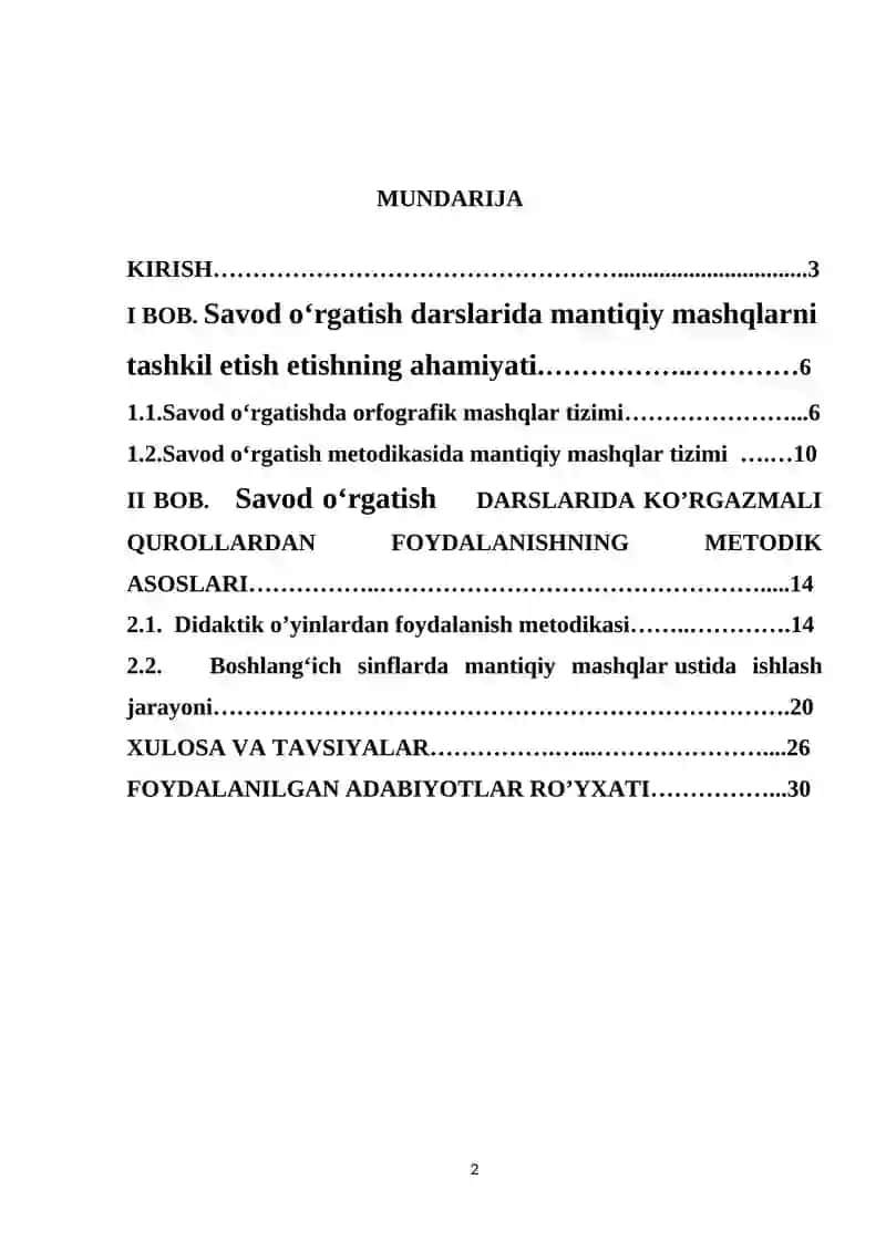 Savod o'rgatishda orfografik mashqlarni tashkil etish 2