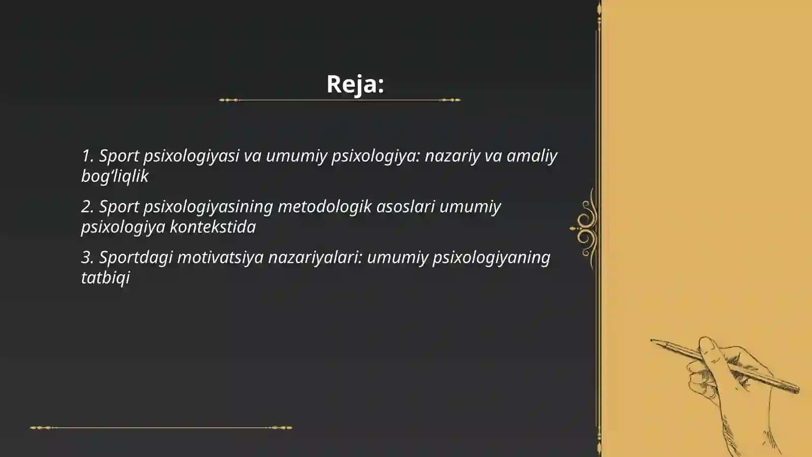 Sport psixologiyasi va umumiy psixologiya: nazariy va amaliy bogʻliqlik 2