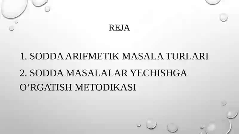 Arifmеtik masalalary еchishga o‘rgatish metodikasi 2