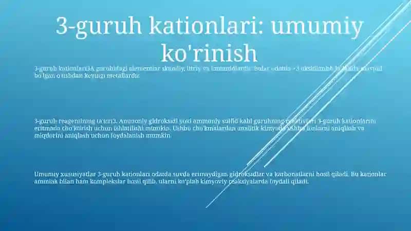 3-Guruh Kationlarining Umumiy Tavsifi Va GuruhReagentiningTa'Siri 2