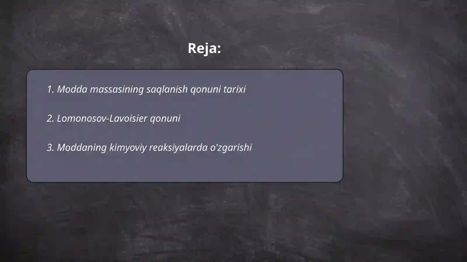 Modda massasining saqlanish qonuni va tarkibning doimiylik qonuni 2