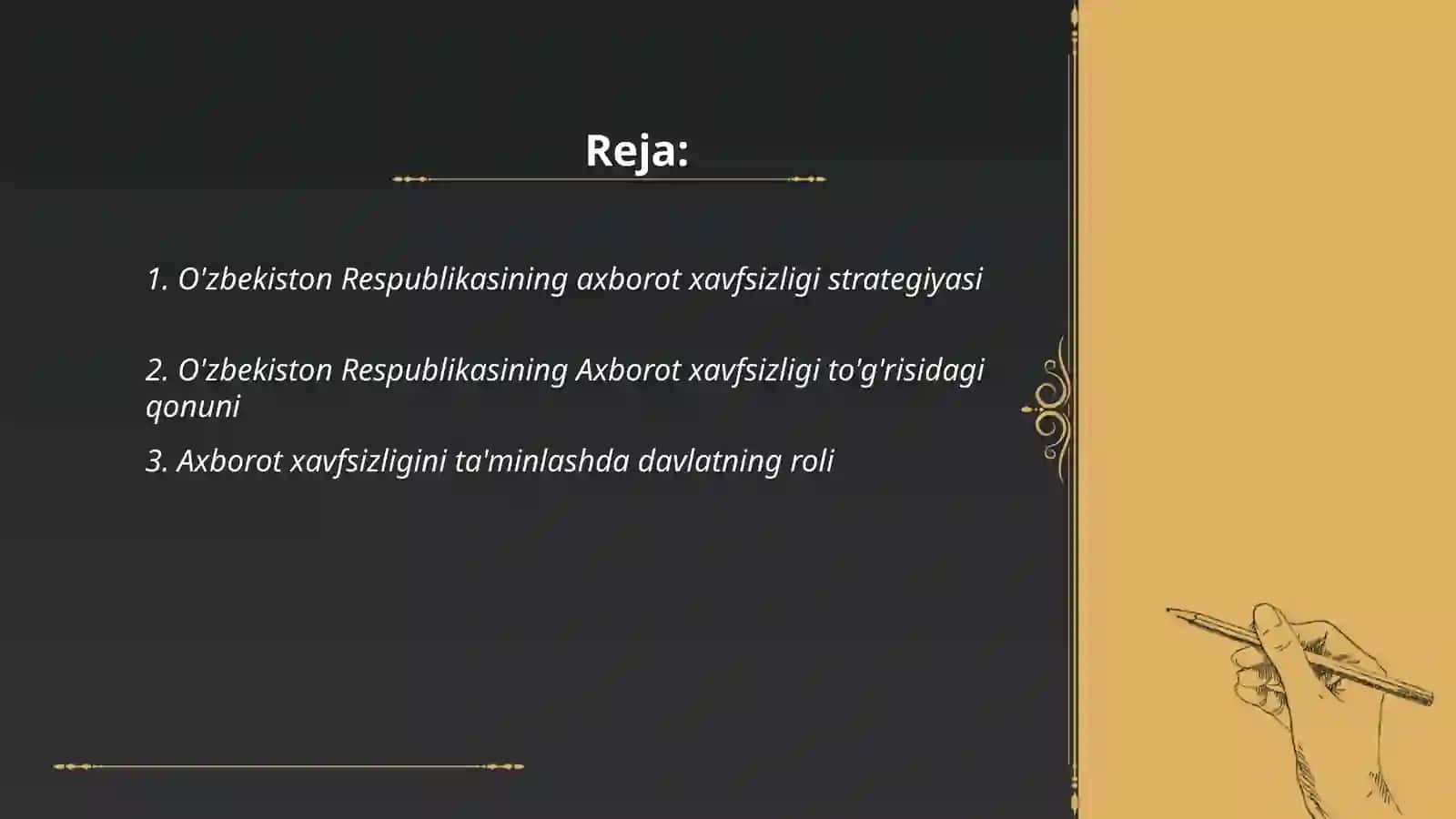 O‘zbekistonda axborot xavfsizligining huquqiy asoslari 2