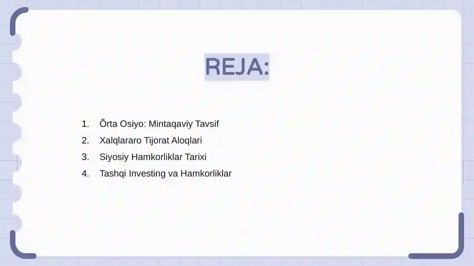 Õrta Osiyo xalqlarining tashqi iqtisodiy va siyosiy diplomatik aloqalari 2