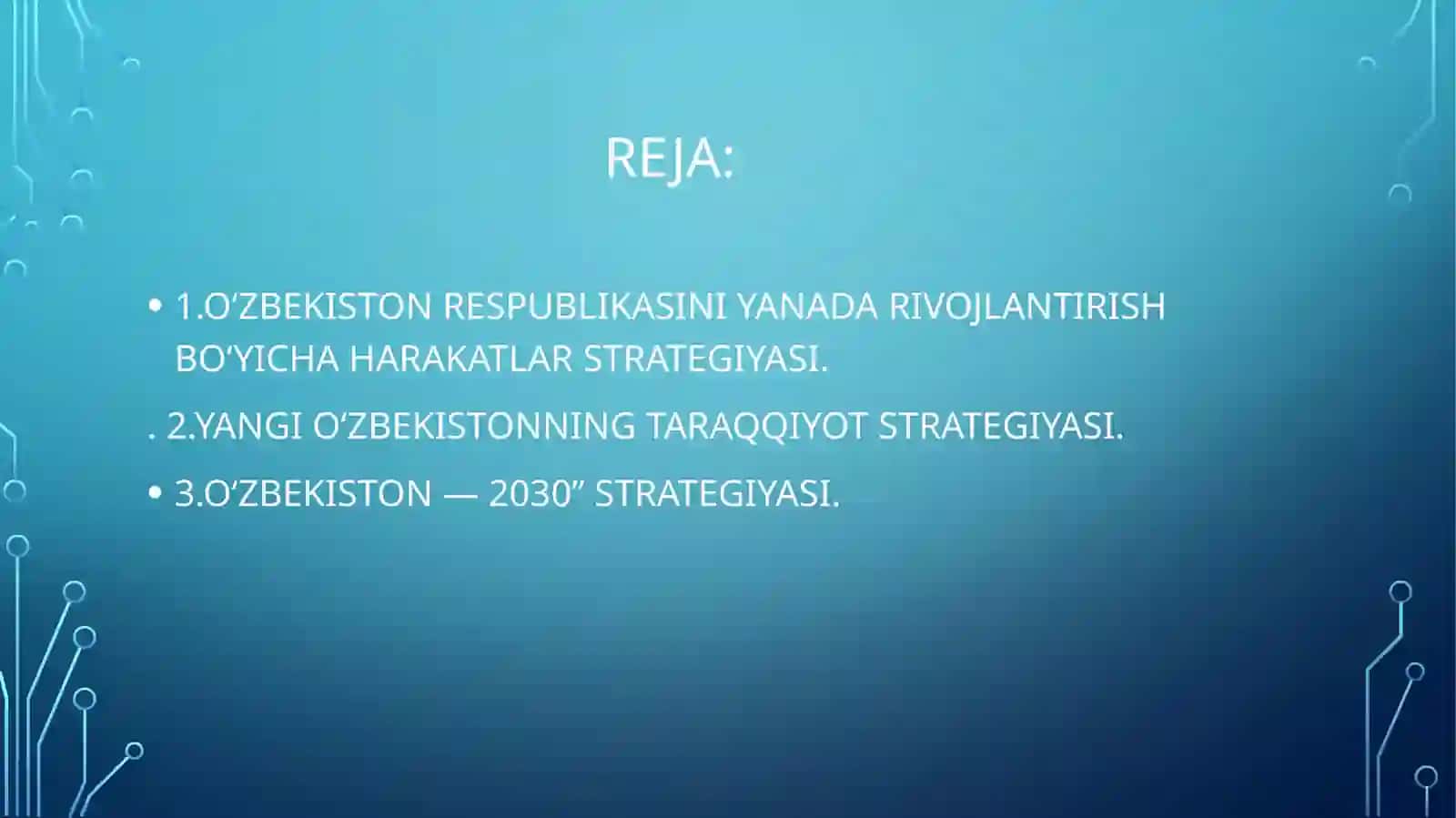 Davlat taraqqiyotining strATegiyasi yònalishlarini belgilash maqsadi va yònalishlari 2