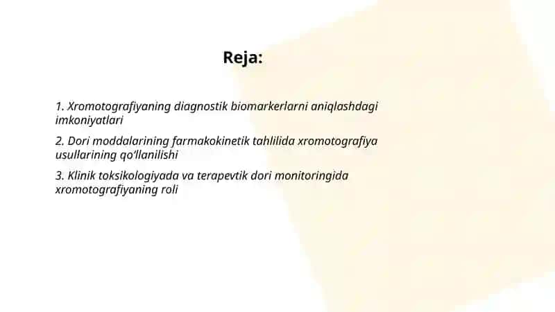 Xromotografiyaning tibbiy izlanishlardagi imkoniyatlari 2