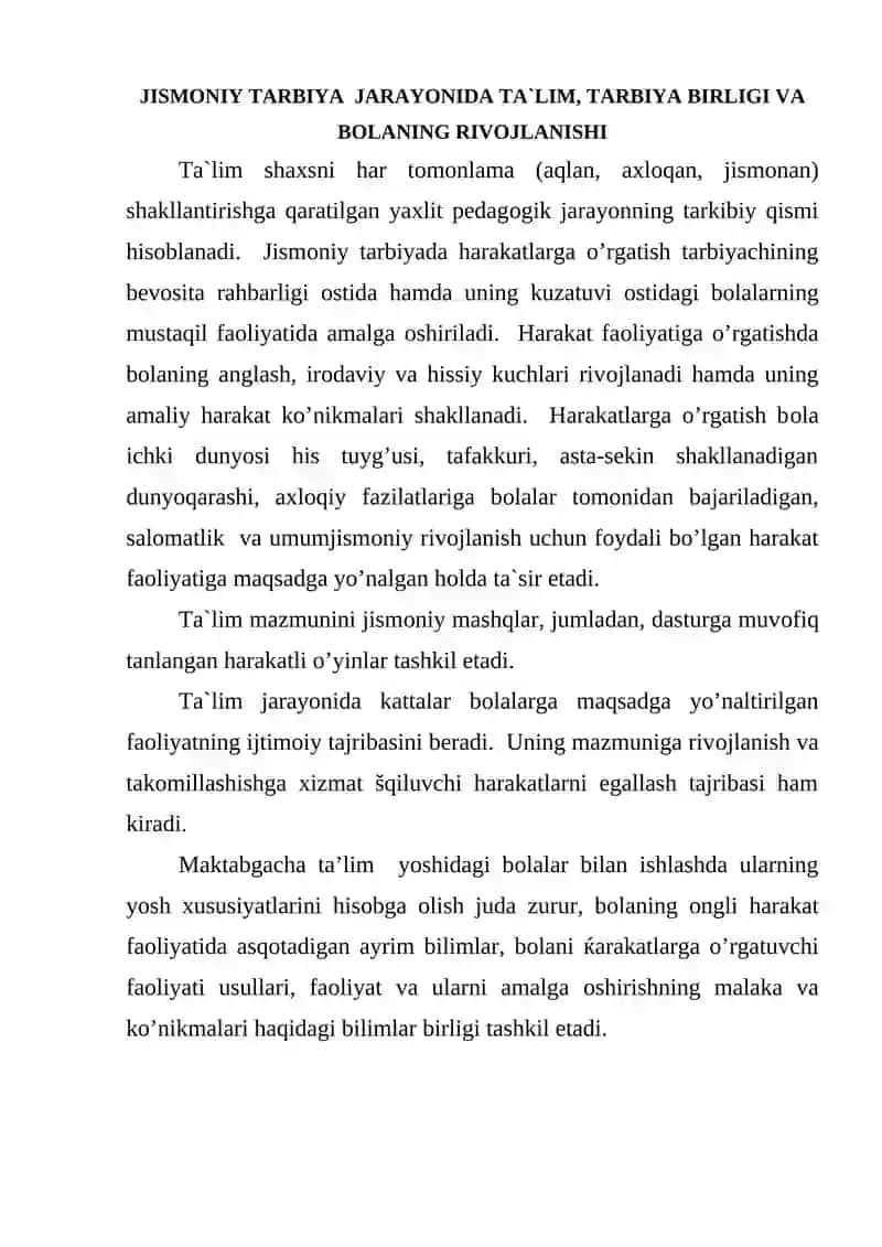 Jismоniy tarbiya jarayonida ta`lim va rivоjlanish asоslari 2