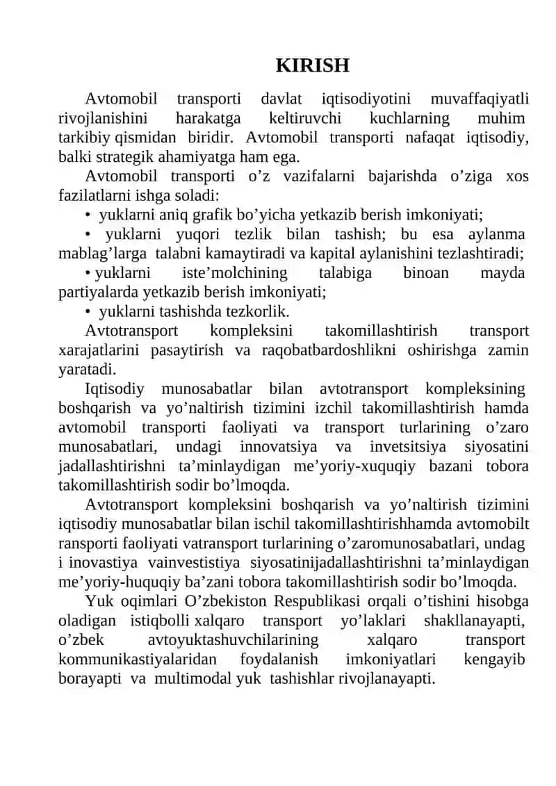 Avtomobil transporti davlat iqtisodiyotini muvaffaqiyatli rivojlanishini harakatga keltiruvchi kuchlar 2