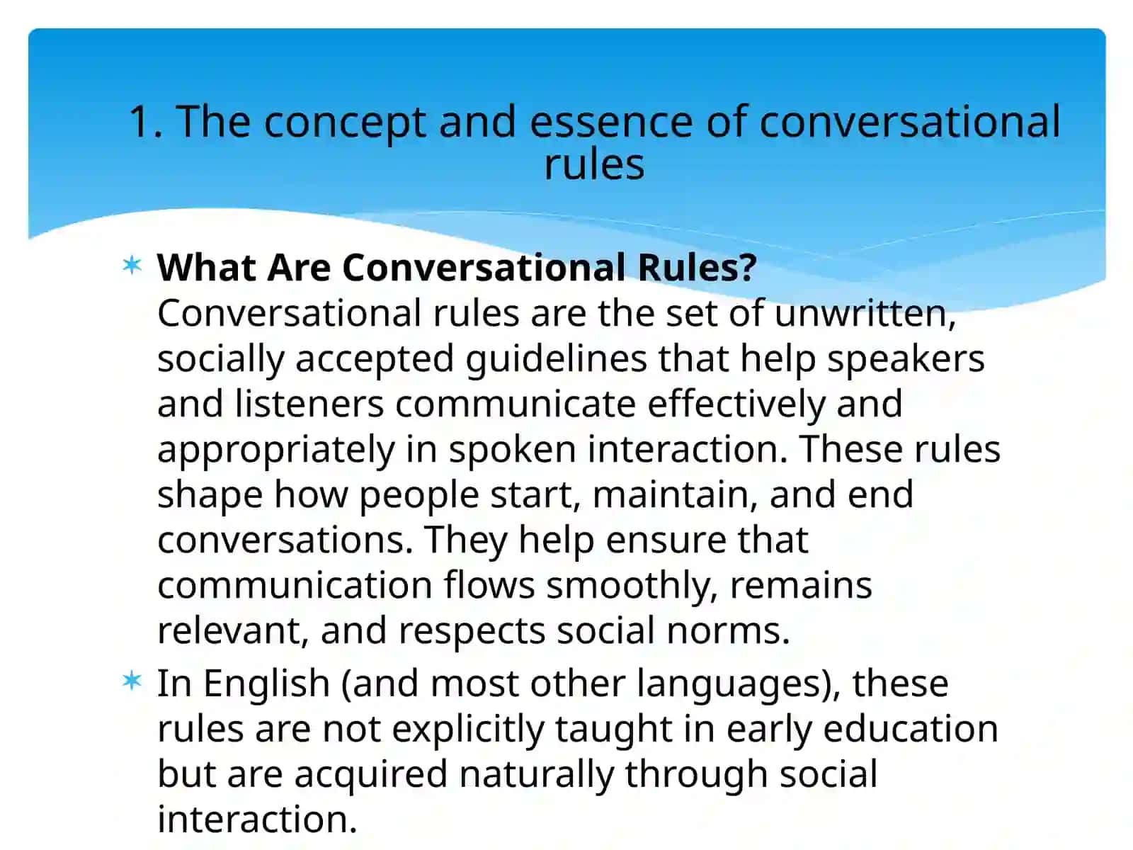 Conversational Rules in English Language 2