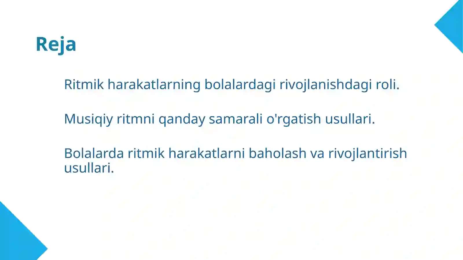 Bolalarni musiqiy ritmik harakatlar ga o'rgatish 2