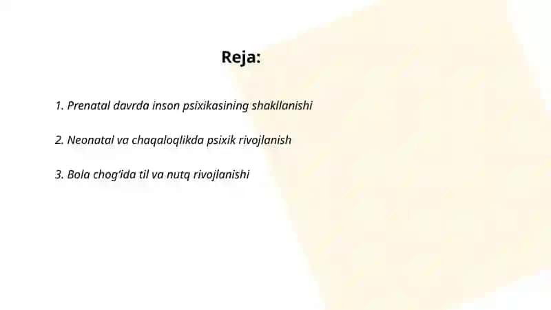 Ontogenezda insane psixikasining rivojlanishi 2