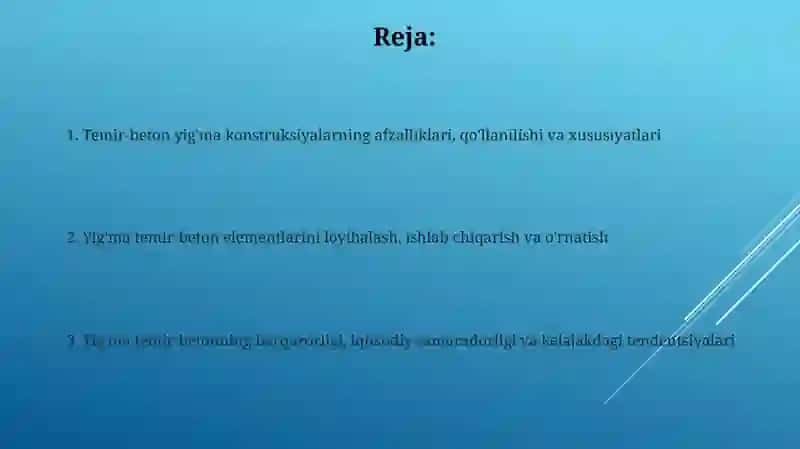 Temir-beton yig'ma konstruksiyalarning ta'rifi va xususiyatlari 2