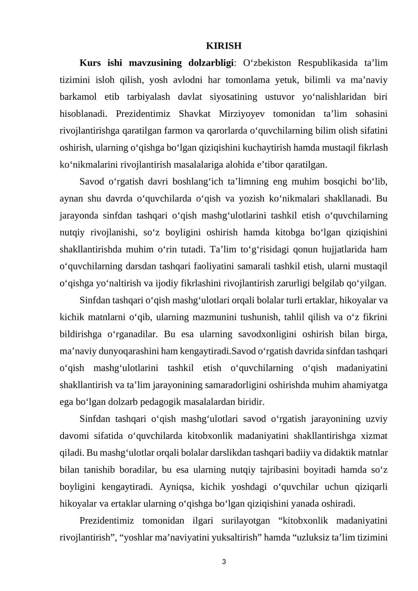 Savod o‘rgatish davrida sinfdan tashqari o‘qish mashg‘ulotlari 2