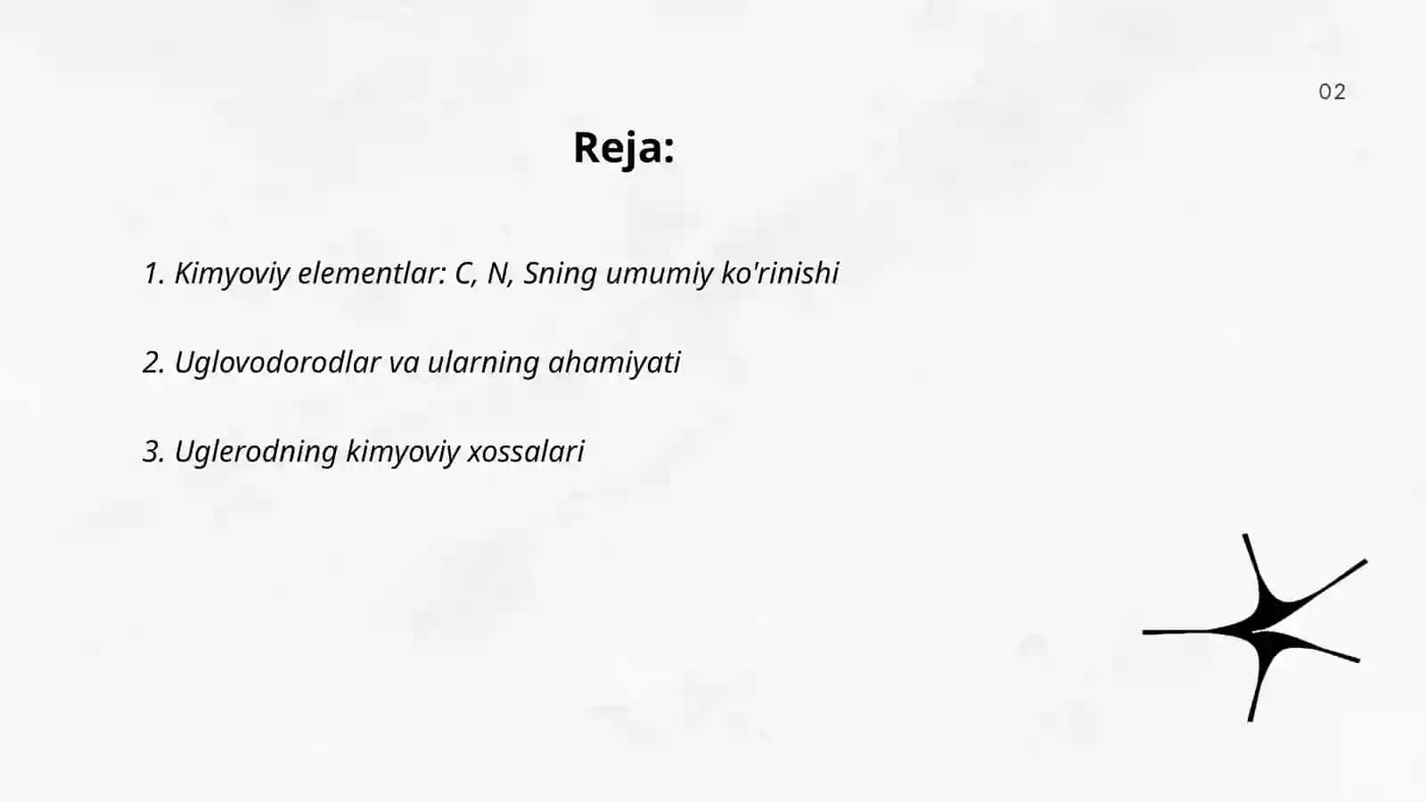 Kimyoviy elementlar: C, N, S va ularning birikmalari 2