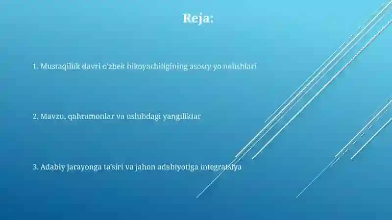 Istiqlol davri o'zbek qissachiligining o'ziga xos qirralari 2