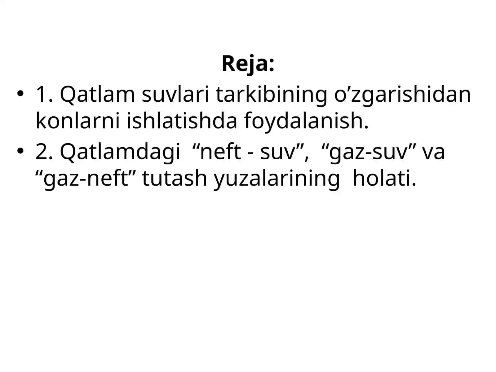 Qatlam suvlari tarkibini o’zgarishi 2