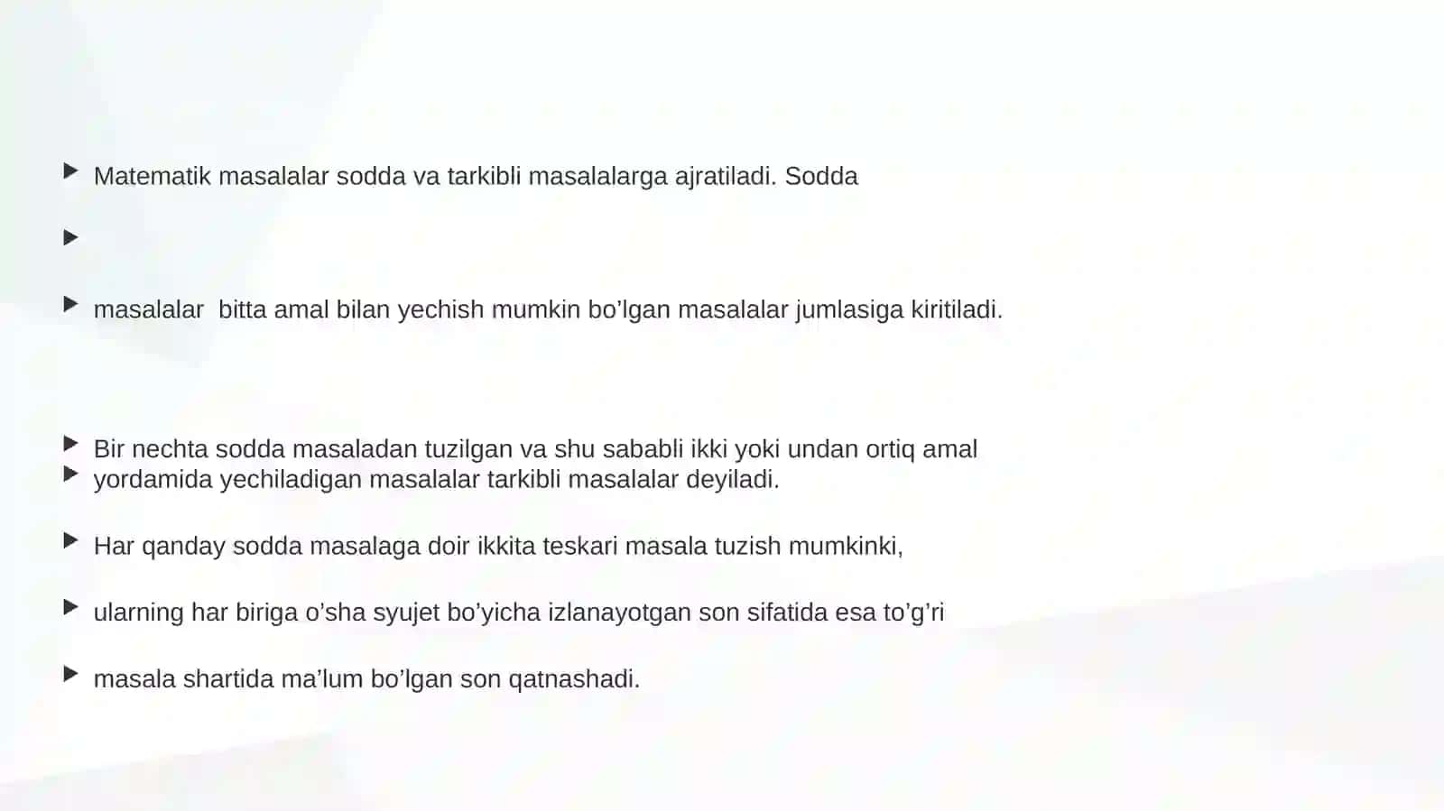Matnli masalalar 2