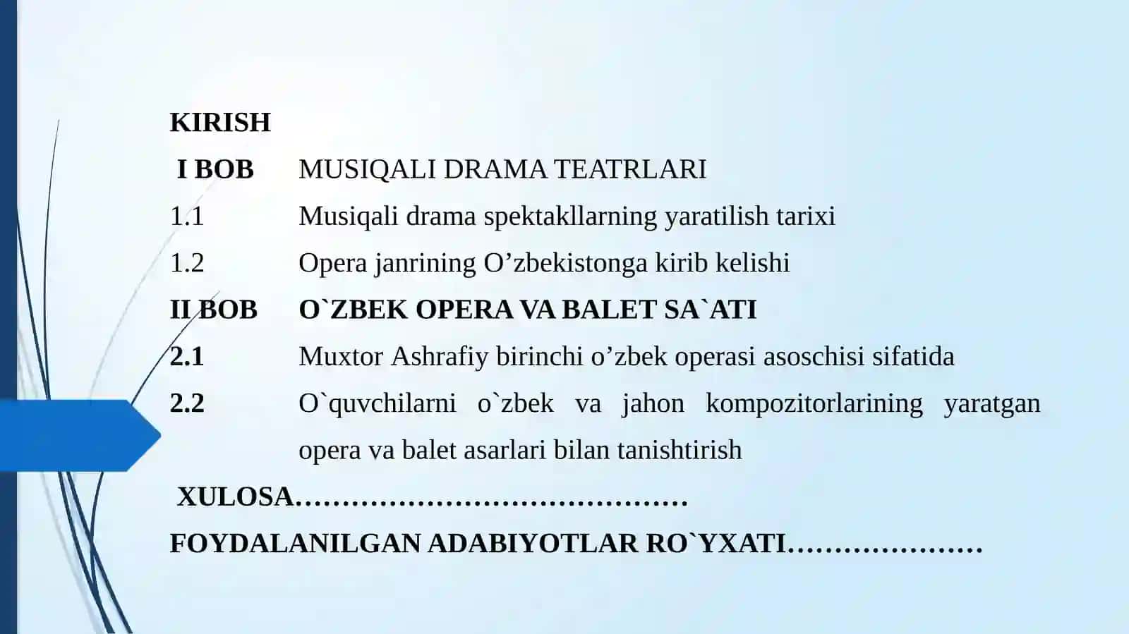 O`ZBEK MUSIQASIDA MISIQIY-SAHNAVIY ASARLARNING YARATILISHI 2