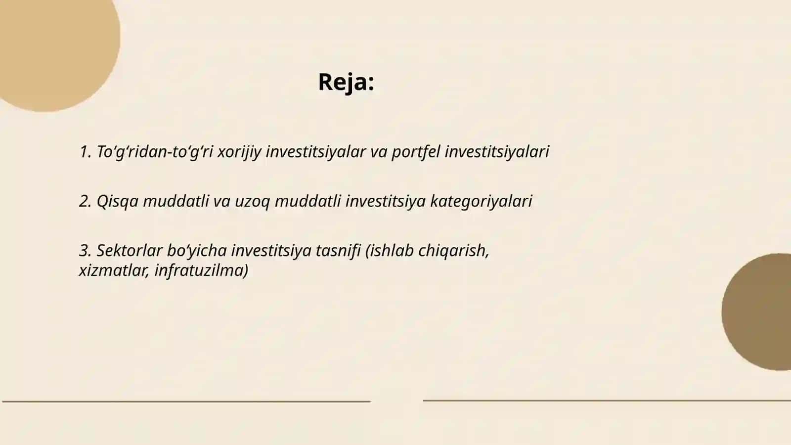 Xorijiy investitsiyalar 2