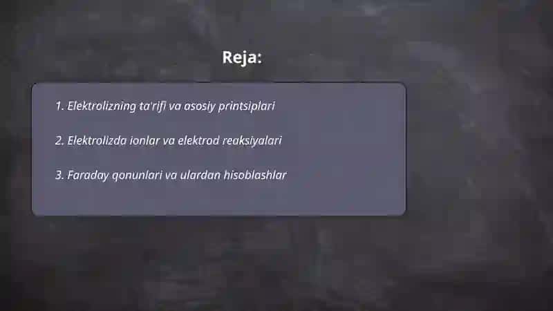Elektroliz haqida tushuncha 2
