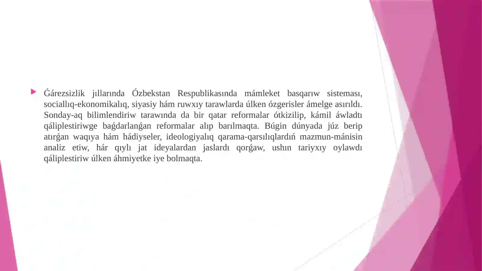 «Ózbekstannıńeńjańatariyxı»oqıwpáninińpredmeti,máqsetihámwazıypaları,teoriyalıq-metodologiyalıqprincipleri 2