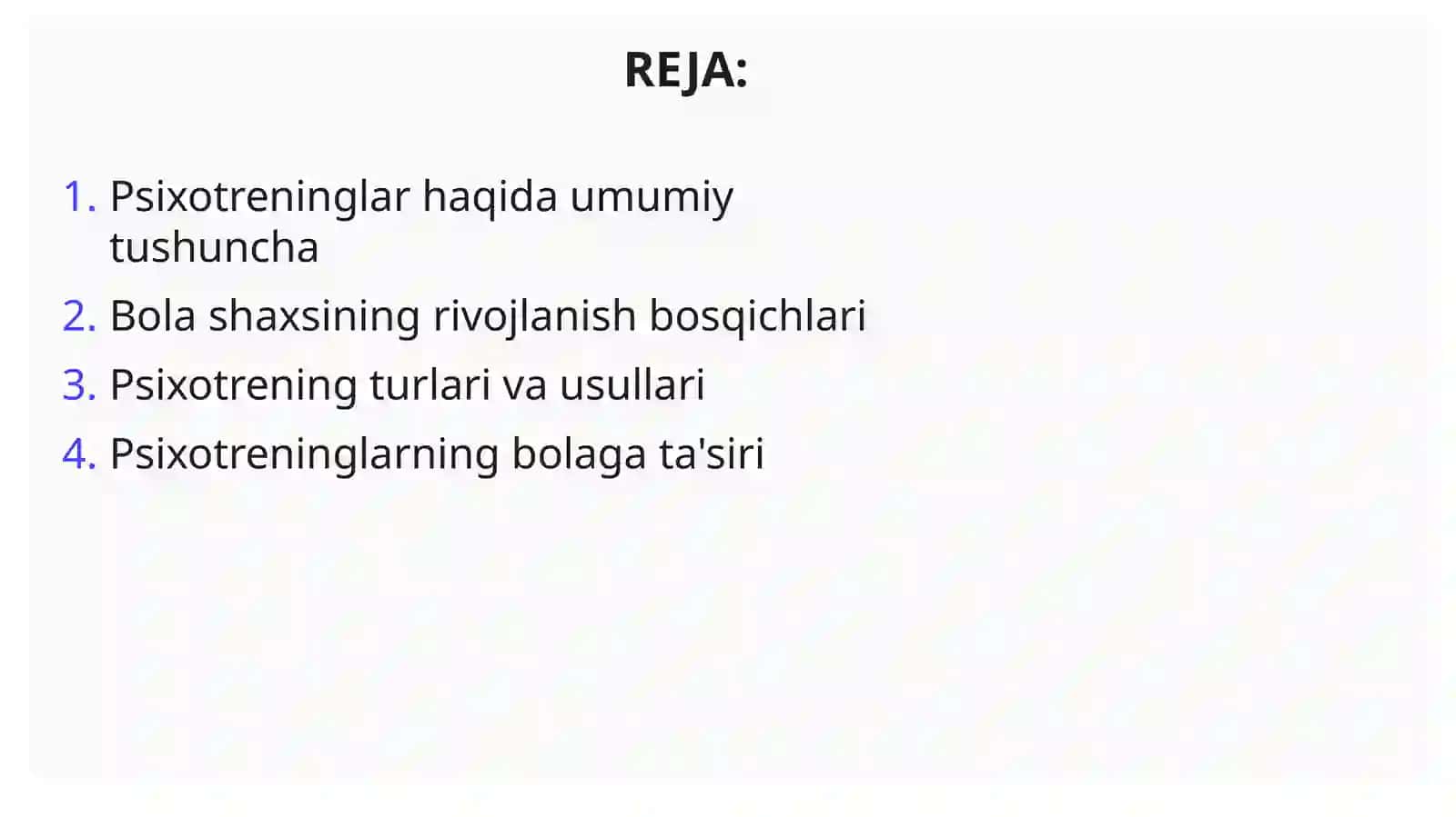 Bola shaxsini rivojlantirishda psixotreninglarning o'rni va ahamiyati 2