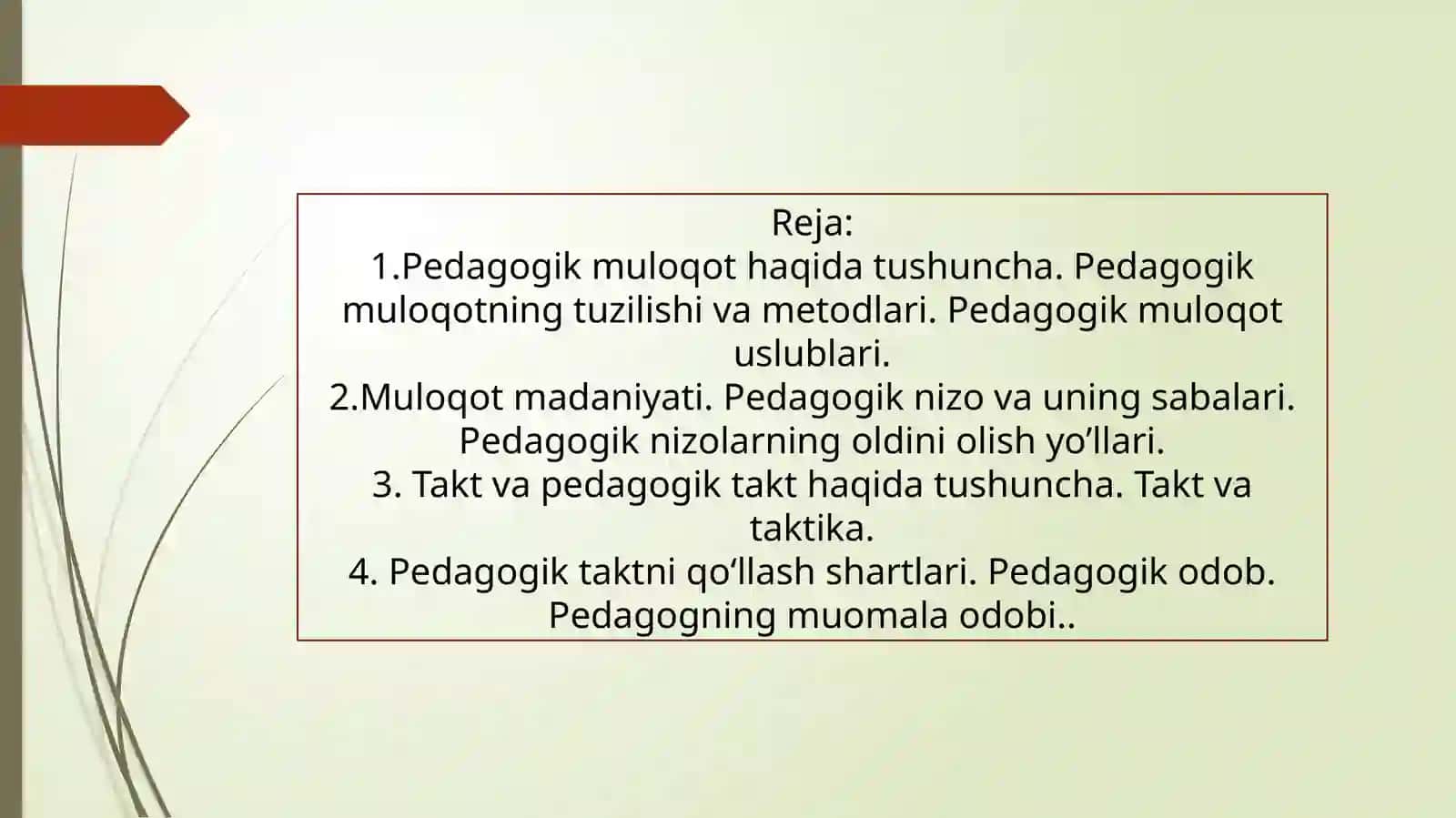 PEDAGOGIK JARAYONDA TARBIYACHI VA TARBIYALANUVCHI O'RTASIDAGI MULOQOT 2