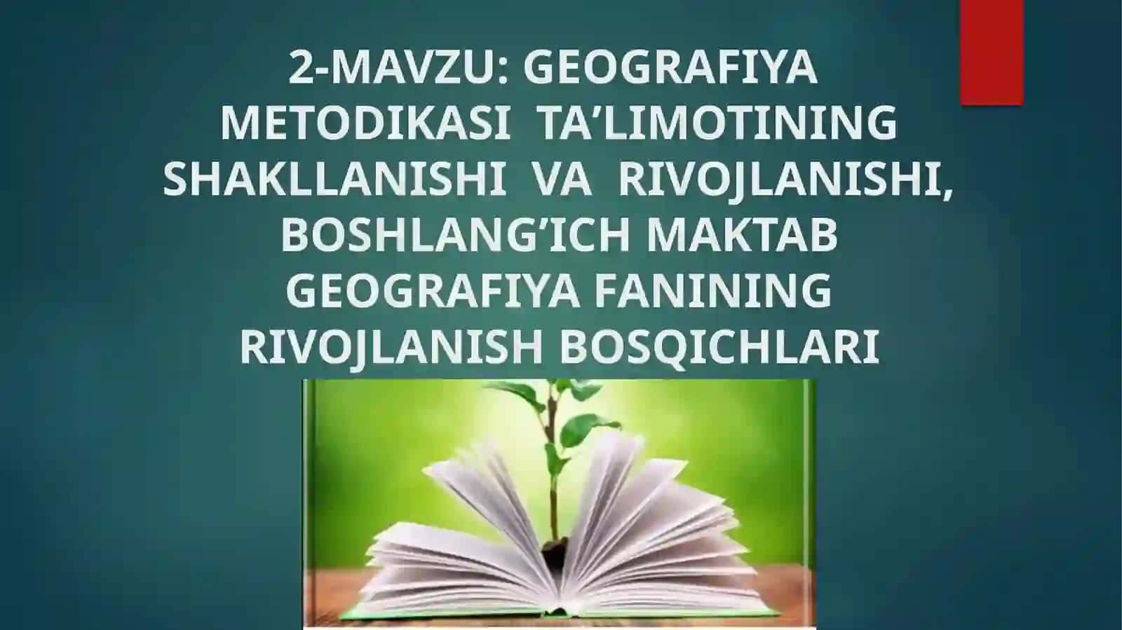 GEOGRAFIYA METODIKASITAʼLIMOTININGSHAKLLANISHI VA RIVOJLANISHI, BOSHLANG’ICHMAKTAB GEOGRAFIYA FANINING RIVOJLANISH BOSQICHLARI 2