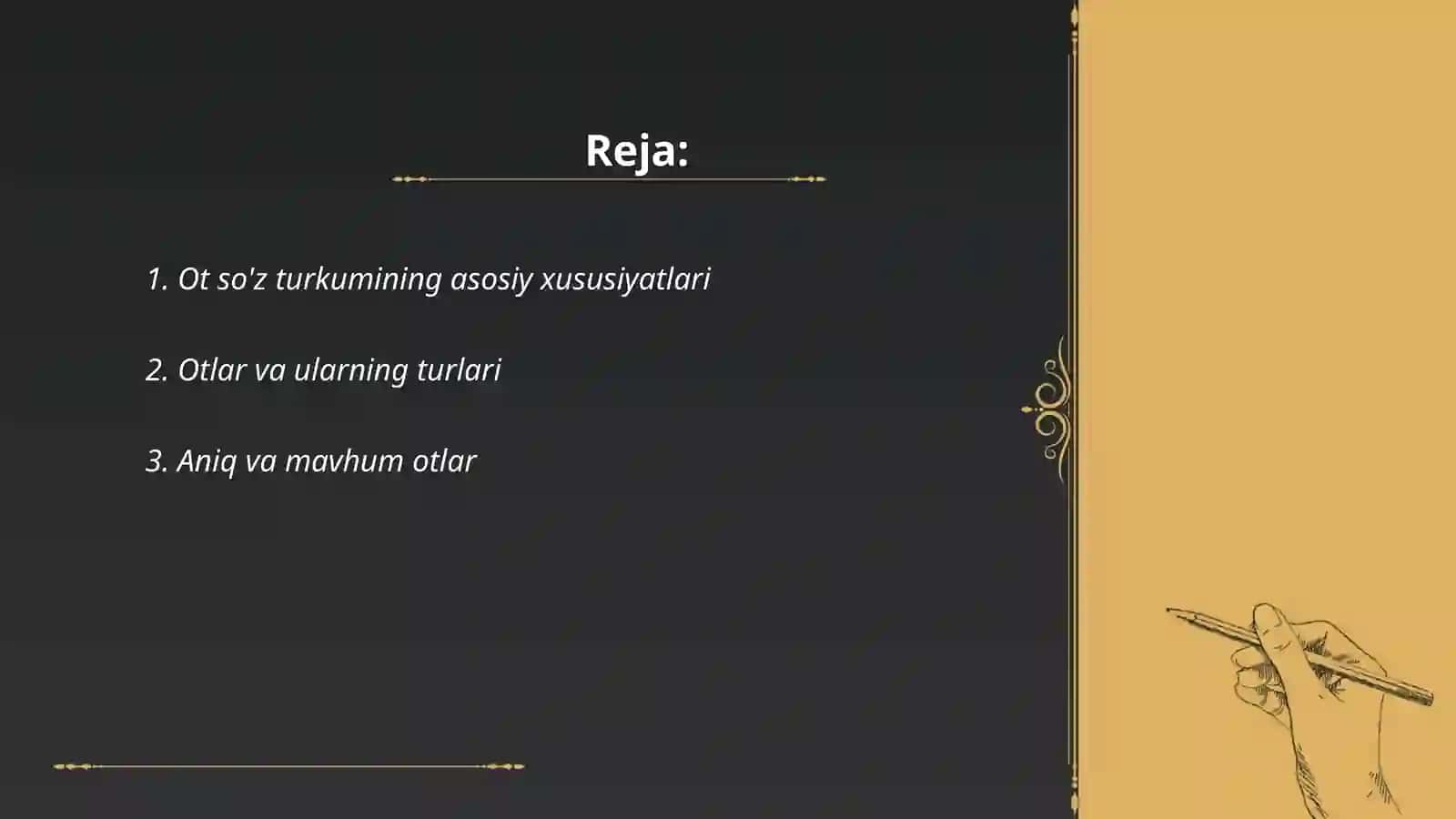 Ot soz turkumiga 2