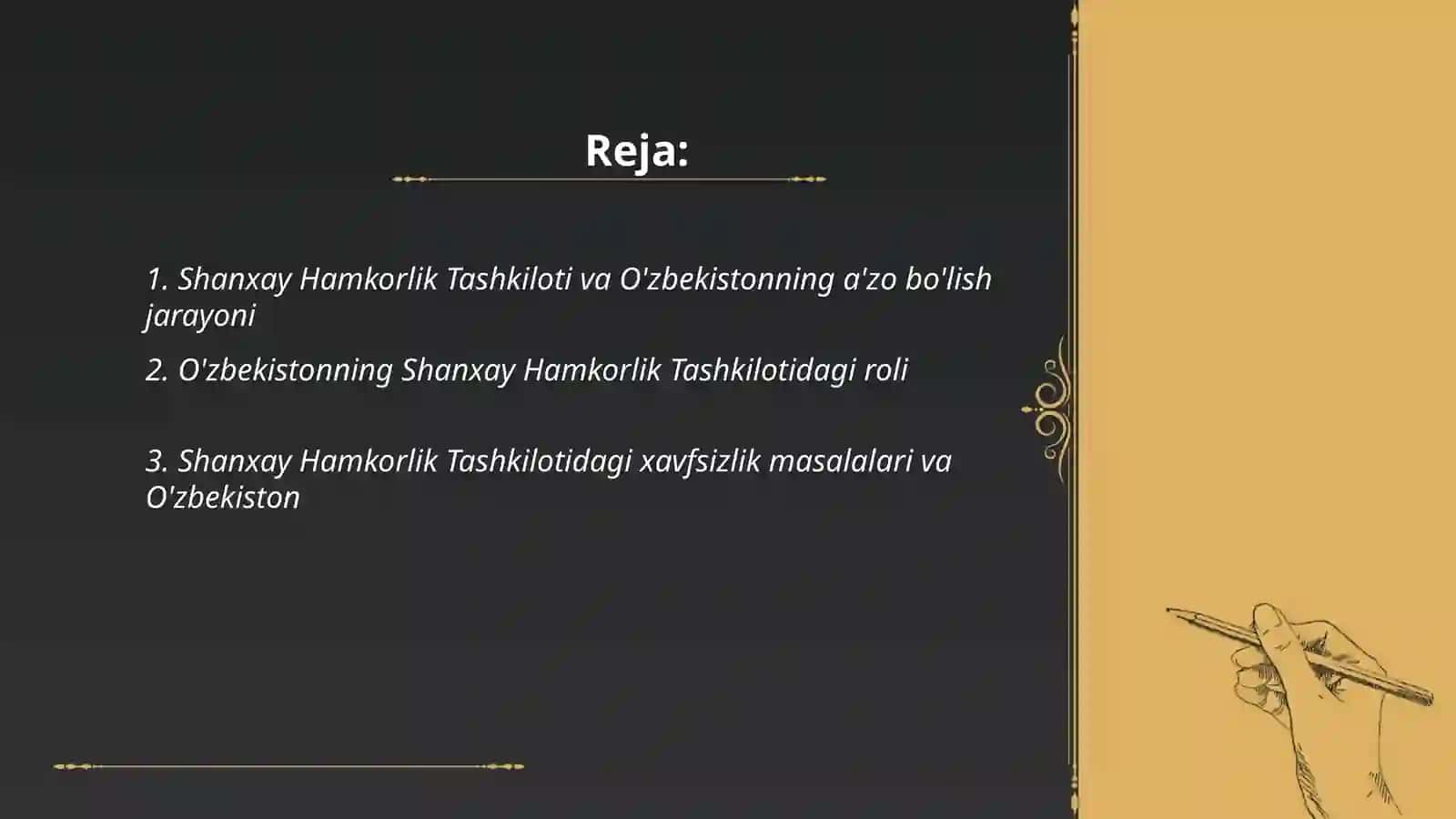 Shanxay Hamkorlik Tashkiloti va O'zbekistonning a'zo bo'lish jarayoni 2