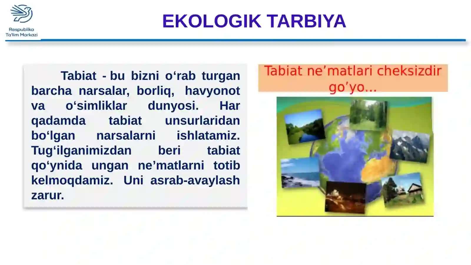 5-sinf Geografiya fanidan Tabiat zonalari dars taqdimoti 2