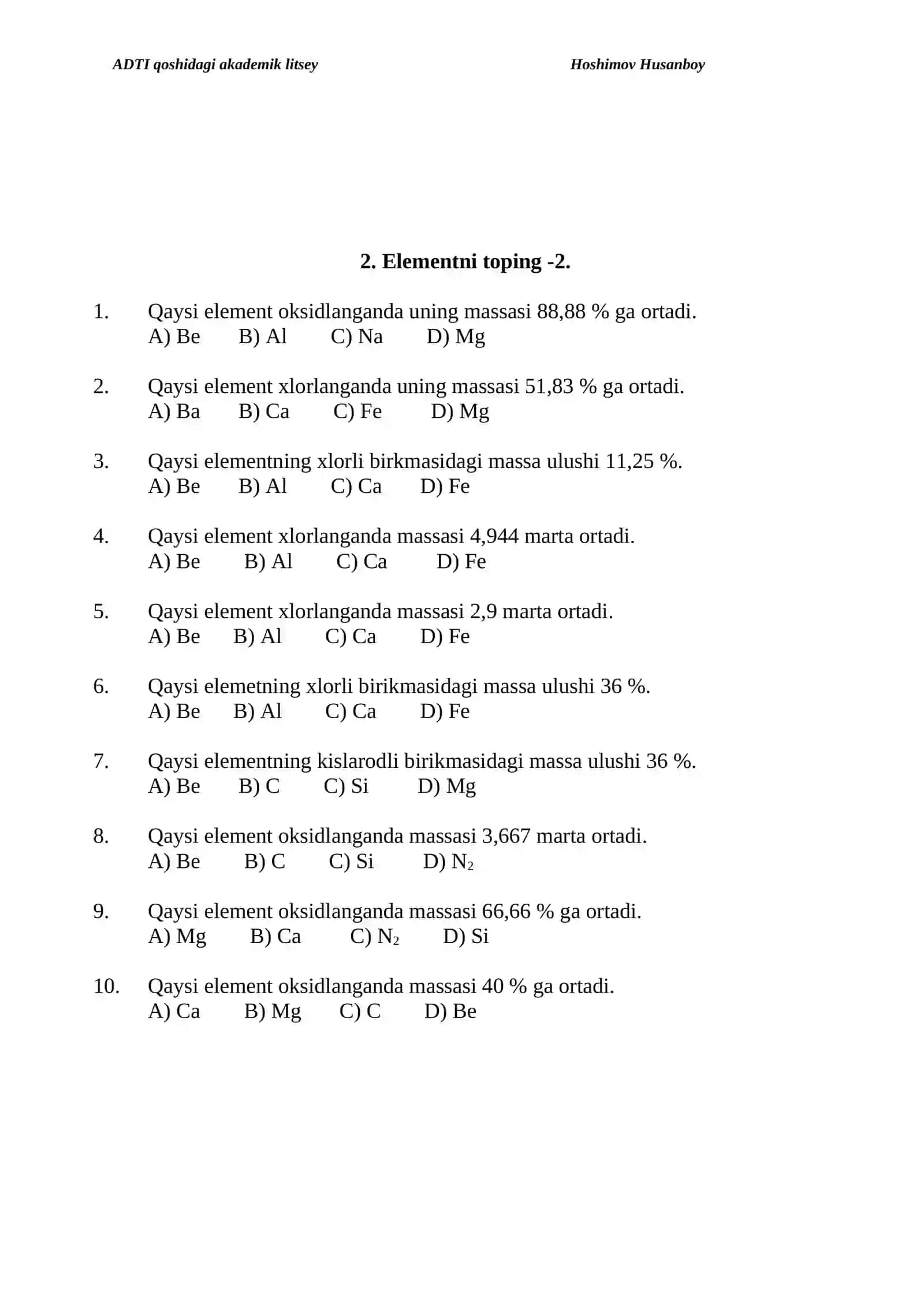 CHEMISTRY_KIMYO KANALI 2