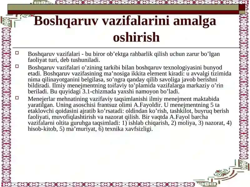 Korxonalarda ishlab chiqarishni tashkil etish va boshqarish 2