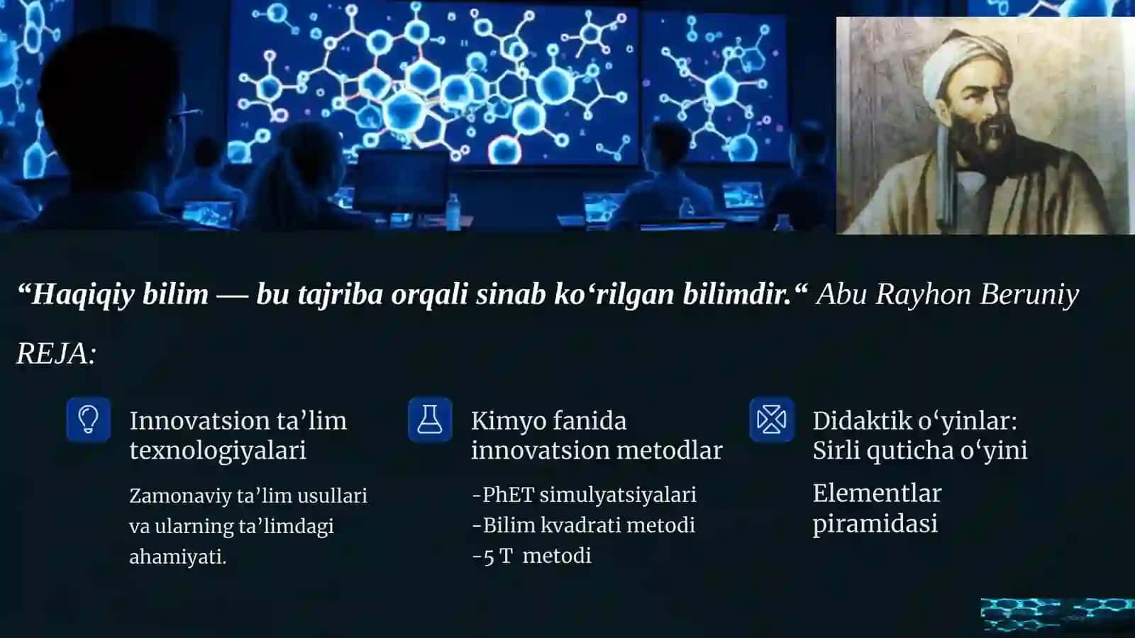 Kimyo fanini o'qitishda innovatsion ta'lim texnologiyalaridan foydalanish. 2